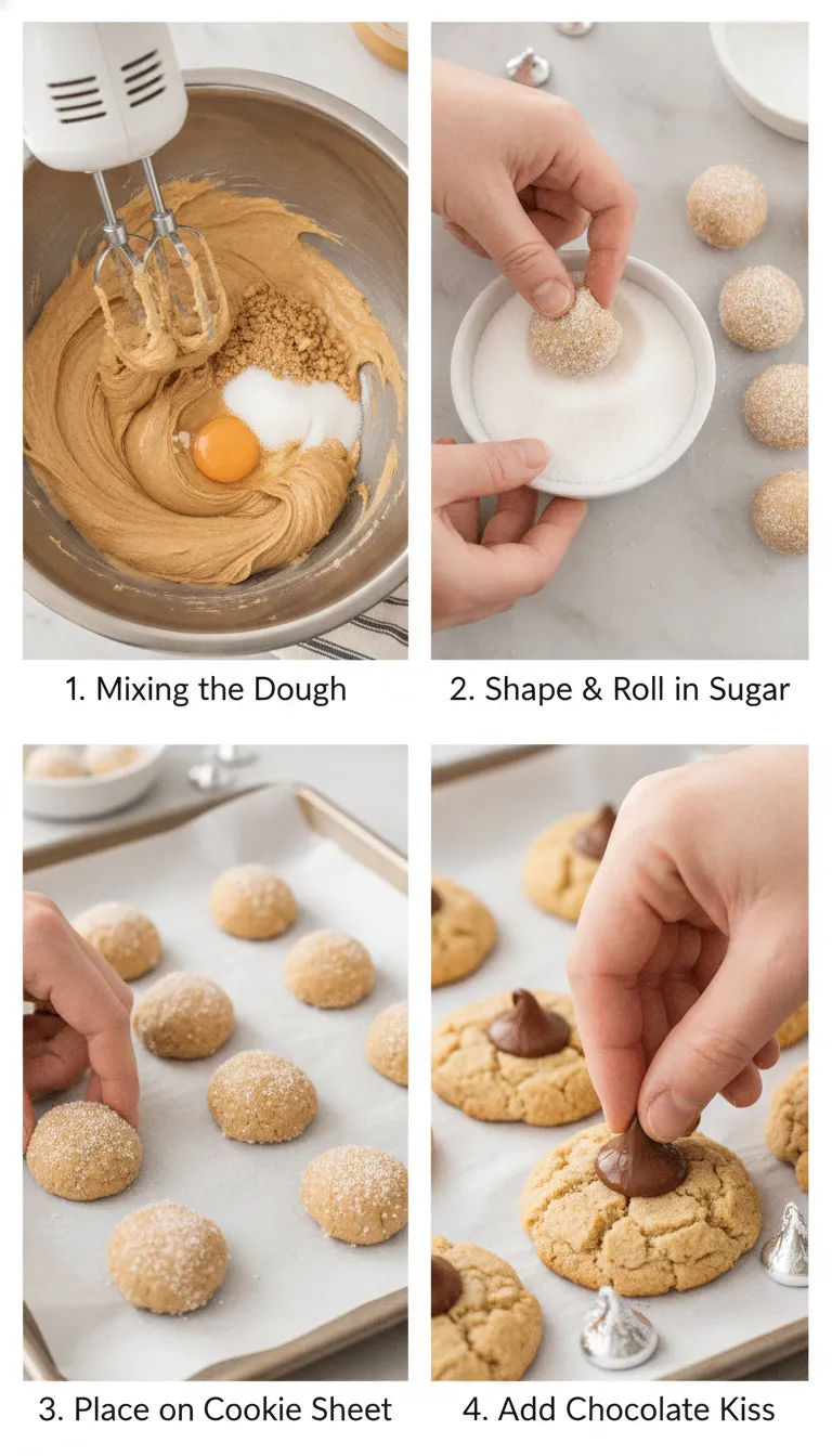 Classic Peanut Butter Blossom Cookies Step-by-Step