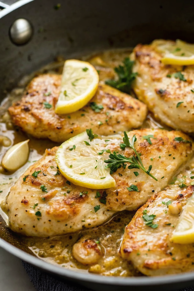 One Skillet Lemon Garlic Chicken