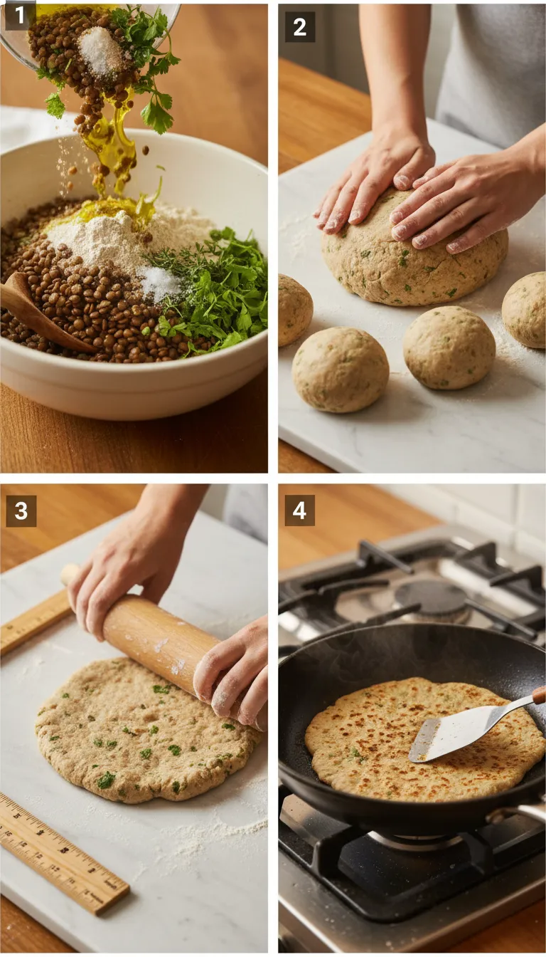 Easy Lentil and Herb Flatbreads Step by Step