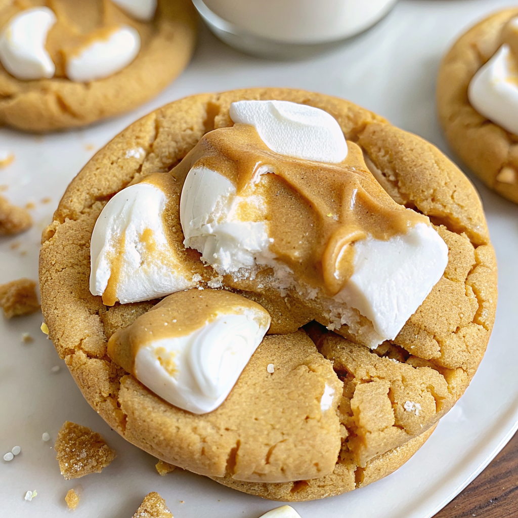 Fluffernutter Cookies (Peanut Butter and Marshmallow Cream)