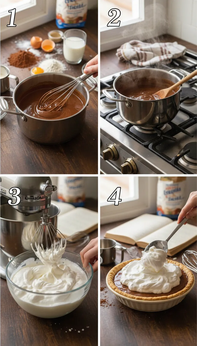 Grandma's chocolate pie Step-by-Step Guide