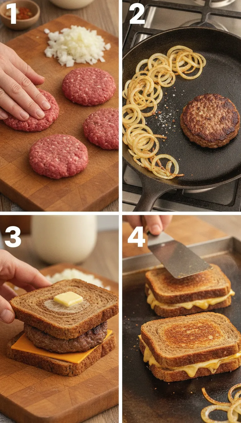 Grilled Cheese Patty Melt Step-by-Step