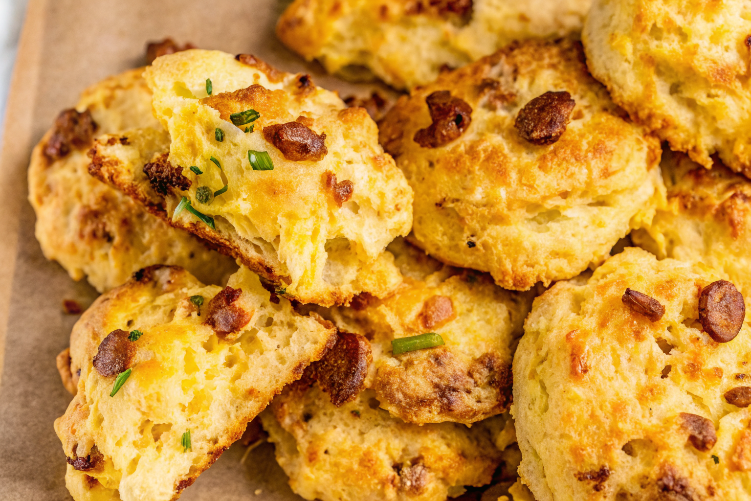 Protein Breakfast Biscuits (Sausage Cheddar)