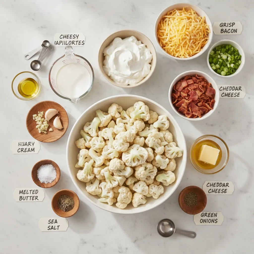 Cauliflower Casserole (Cheesy Loaded Recipe) Ingredients