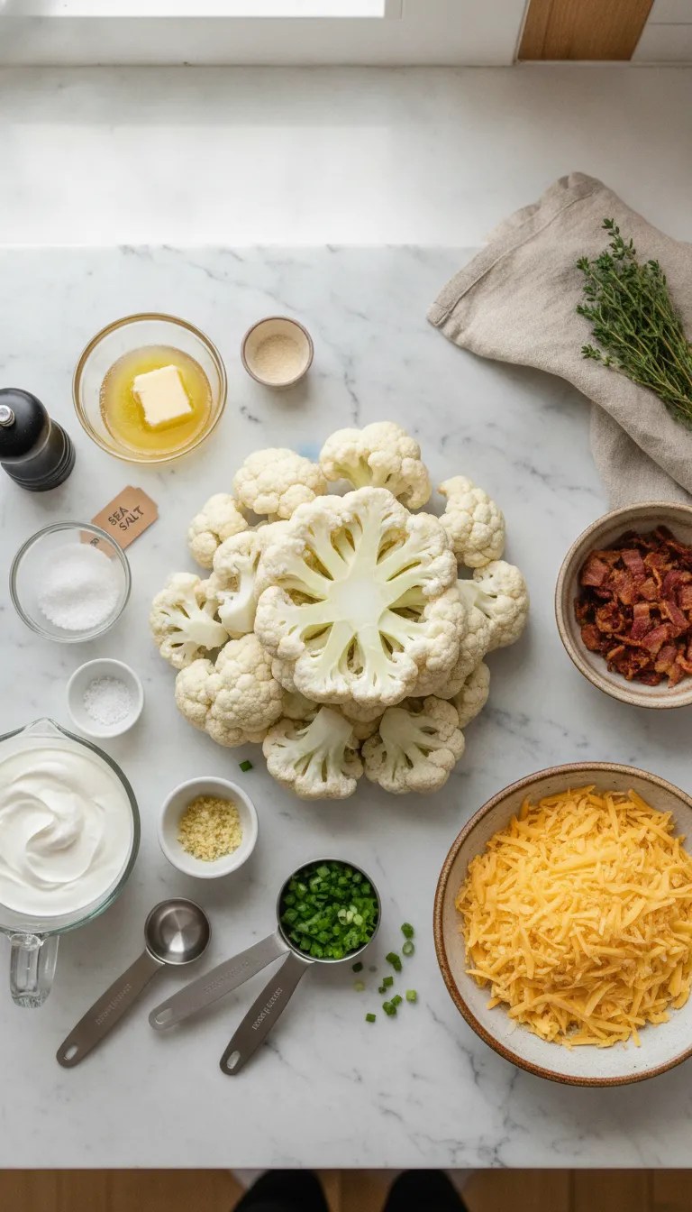 Cauliflower Casserole (Cheesy Loaded Recipe) Ingredients