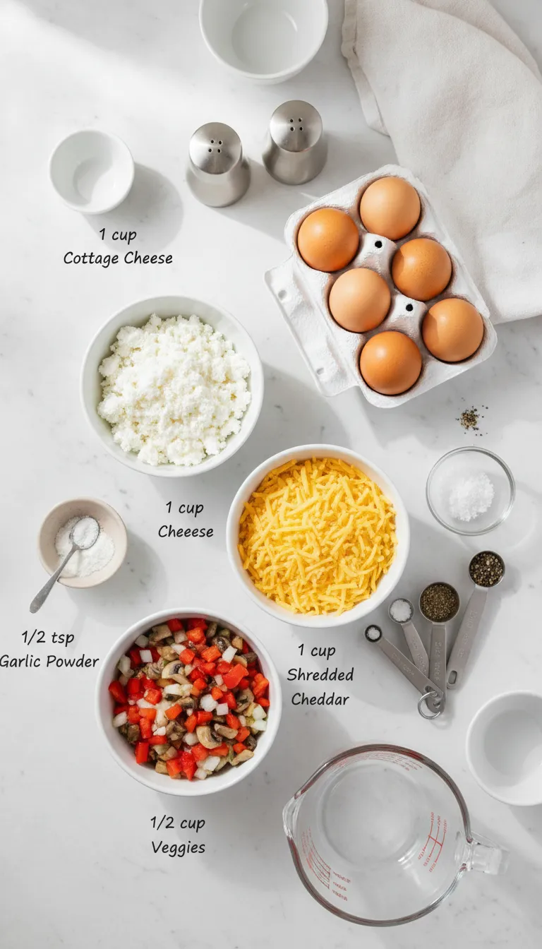 Cheesy Cottage Cheese Egg Bites Ingredients