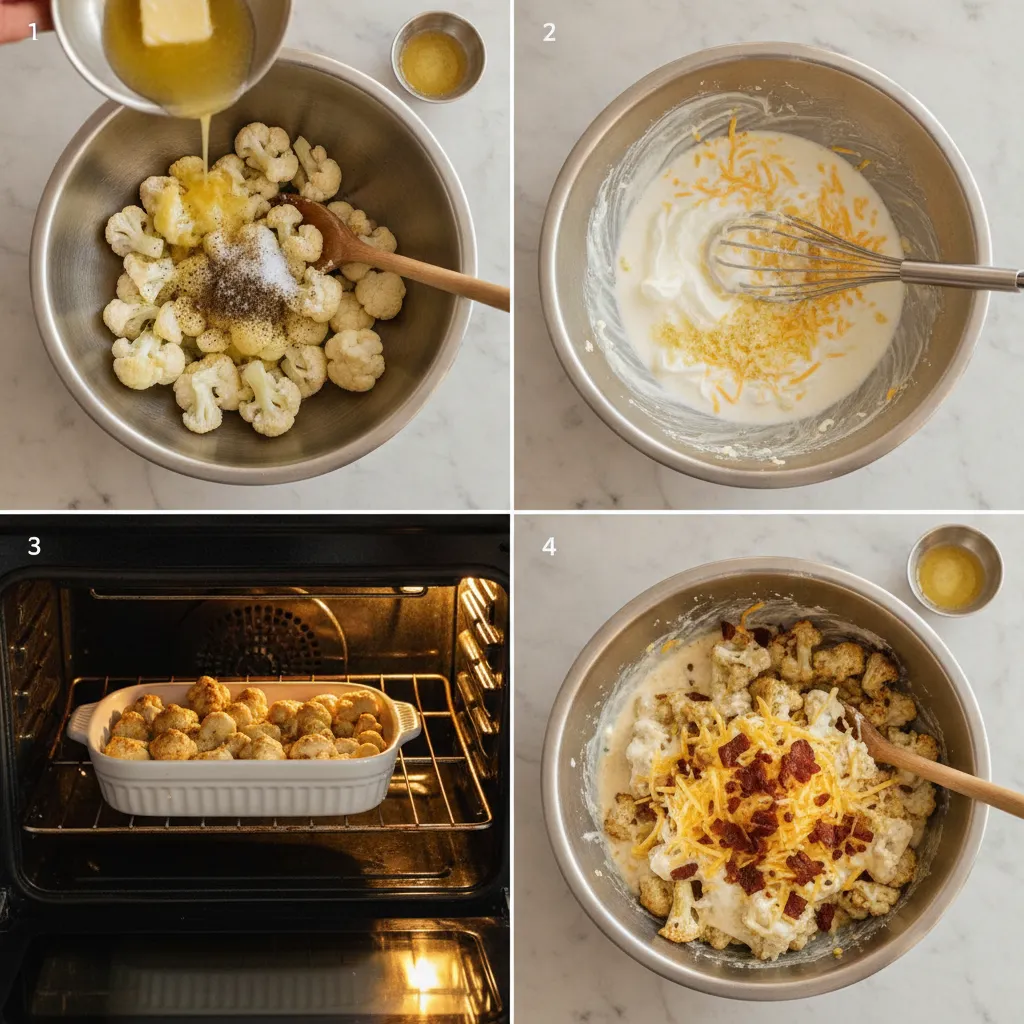 Cauliflower Casserole (Cheesy Loaded Recipe) Step-by-Step