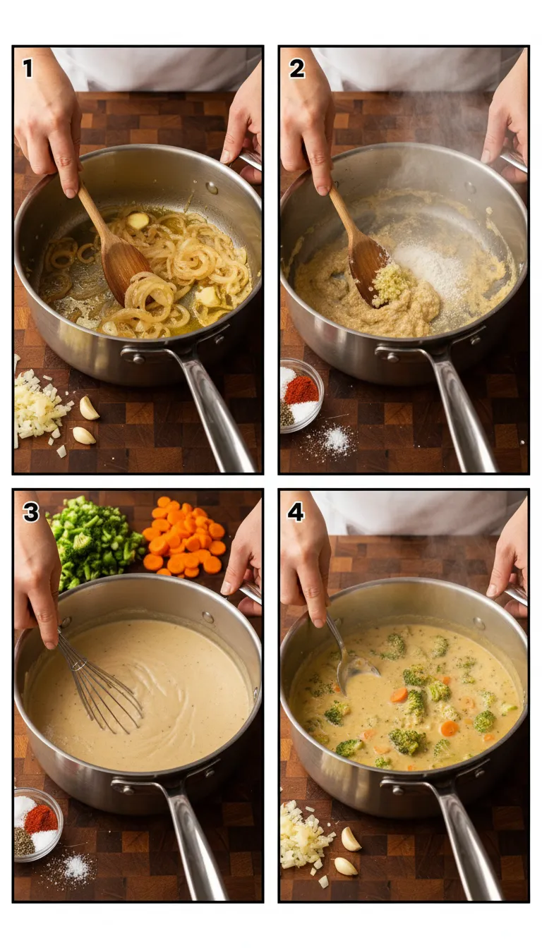 Smoked Gouda Broccoli Soup Step-by-Step