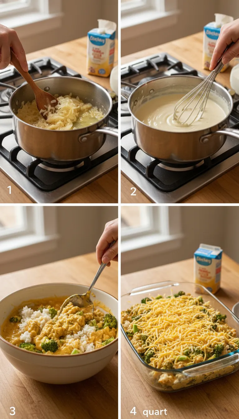 Ultimate Cheesy Broccoli Rice Casserole Step-by-Step