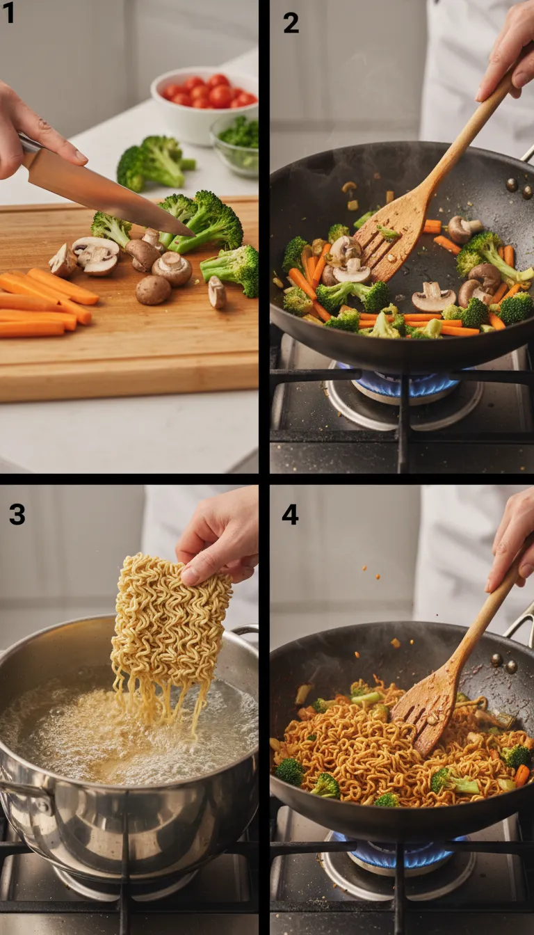 Teriyaki Noodles Step-by-Step Preparation