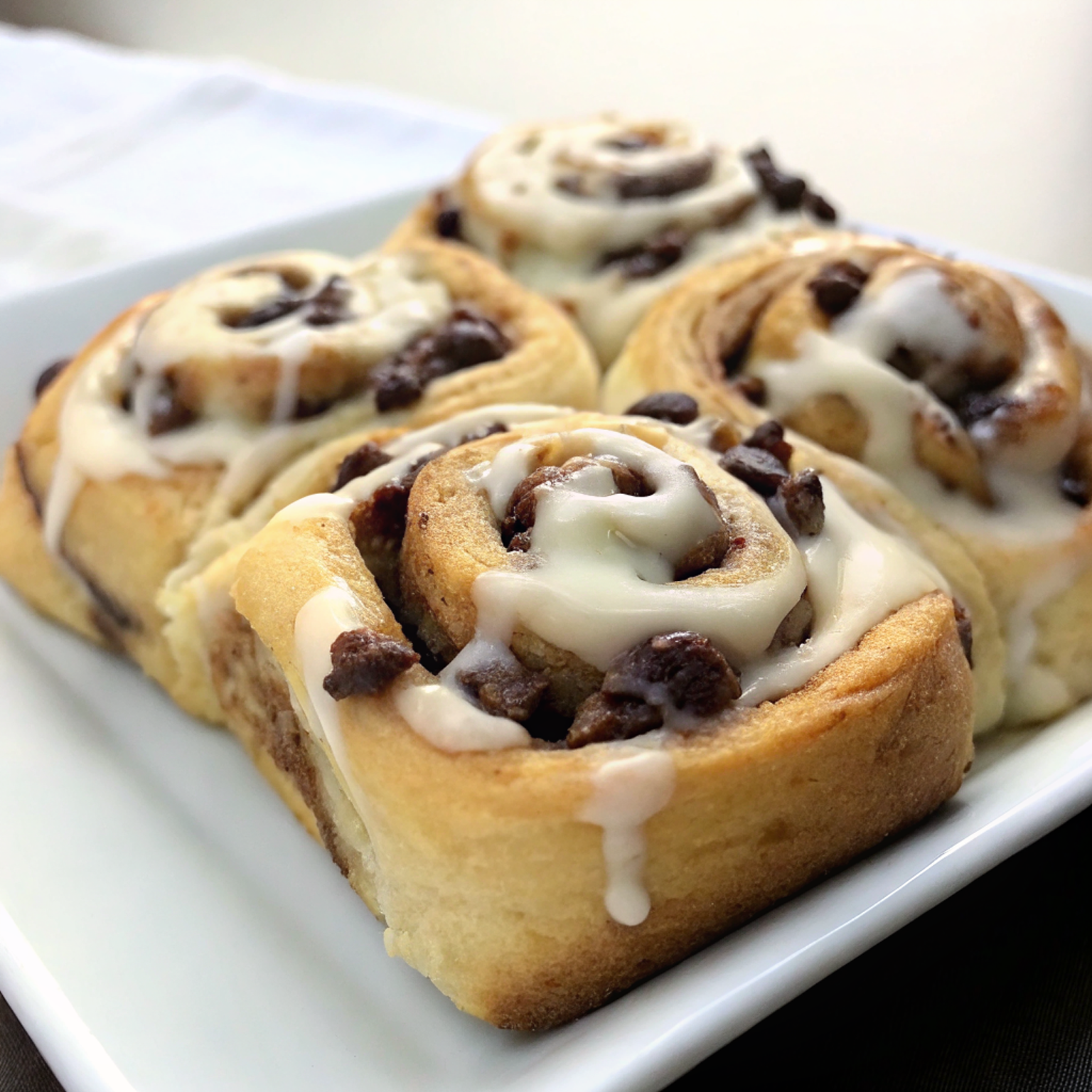 Chocolate Chip Cookie Stuffed Cinnamon Rolls
