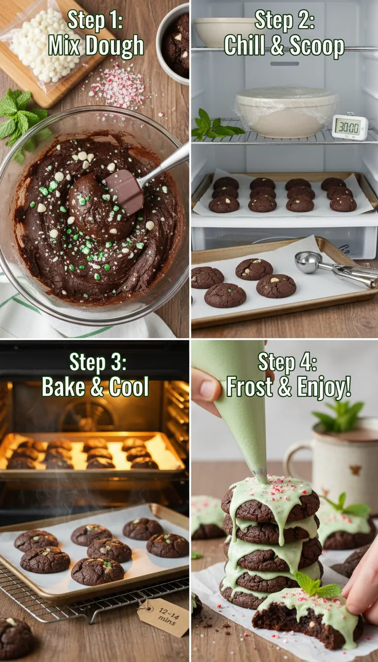 Chocolate Mint Cookies Step-by-Step