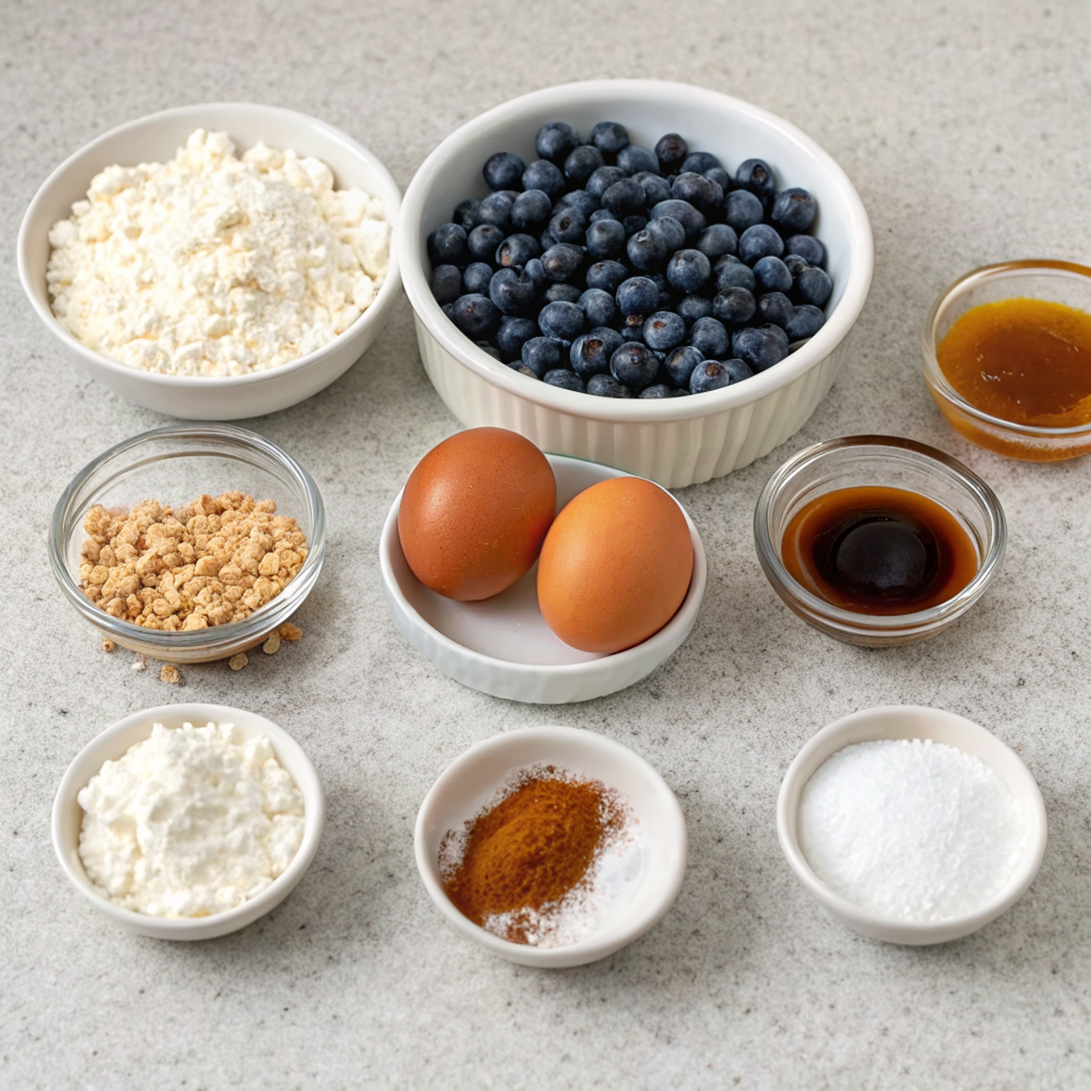 Fluffy Cottage Cheese Blueberry Bake