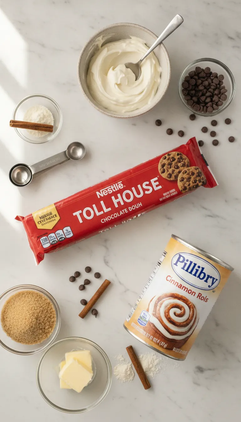 Chocolate Chip Cookie Stuffed Cinnamon Rolls Ingredients
