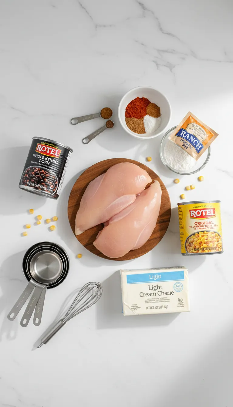 Easy Crock Pot Cream Cheese Chicken Chili Ingredients