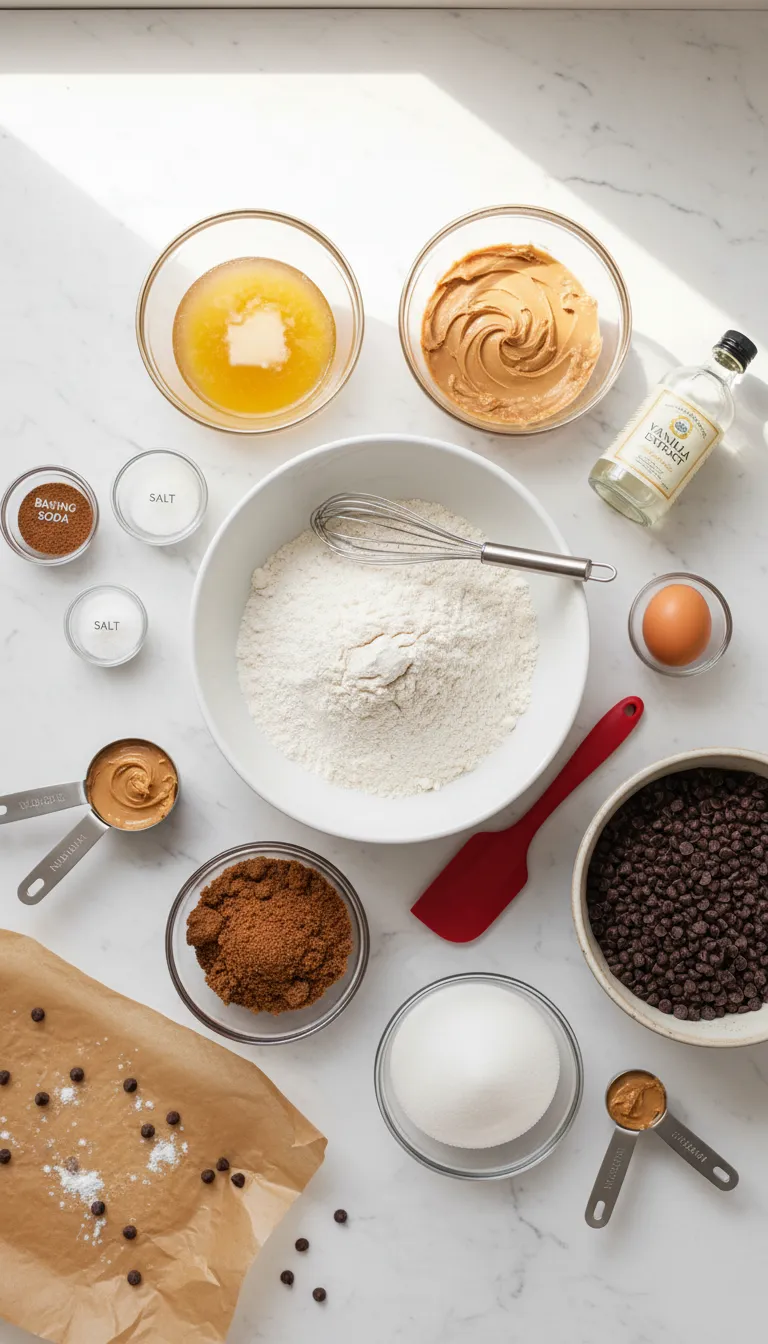 Easy Peanut Butter Chocolate Chip Cookies Ingredients