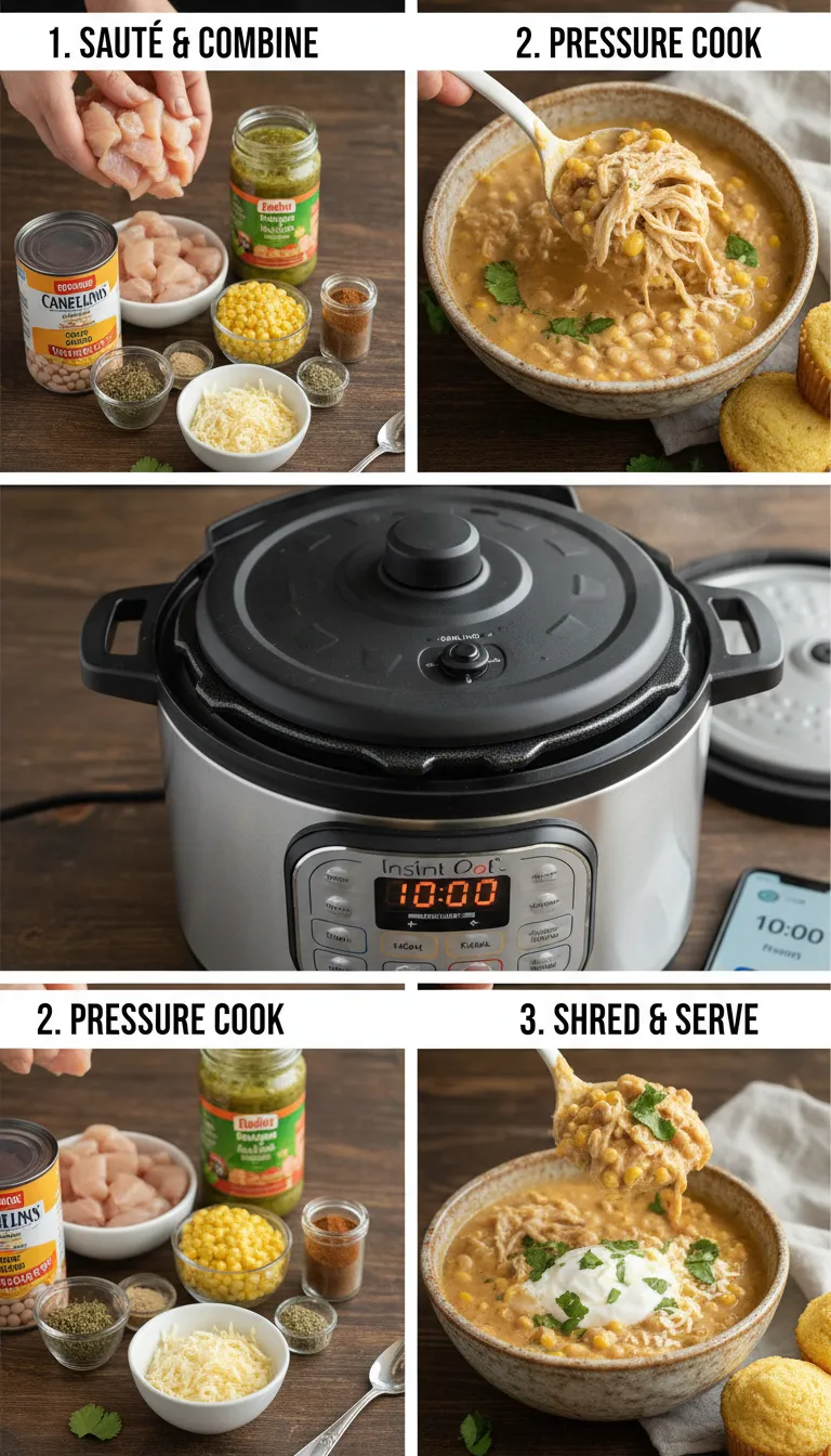Instant Pot White Chicken Chili Step by Step