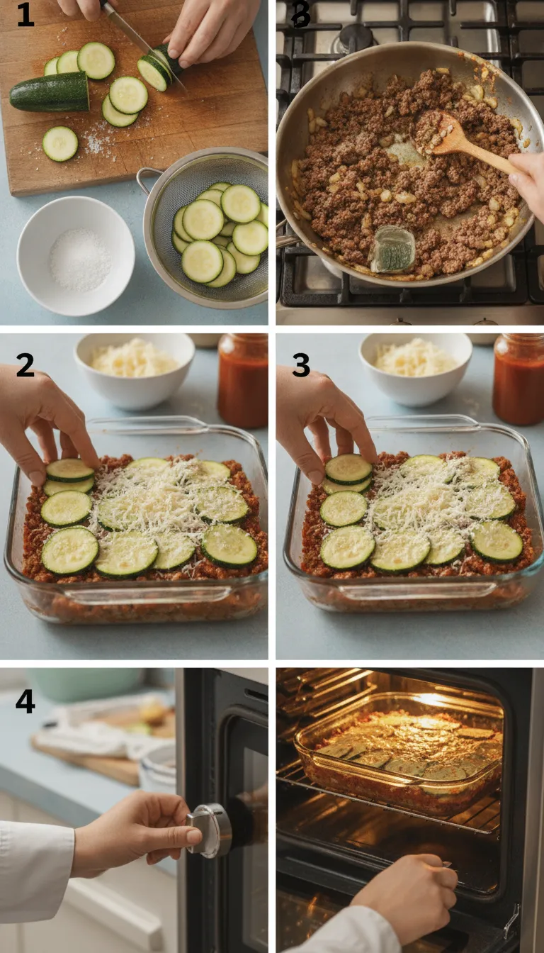 Ground Beef Zucchini Casserole Step-by-Step