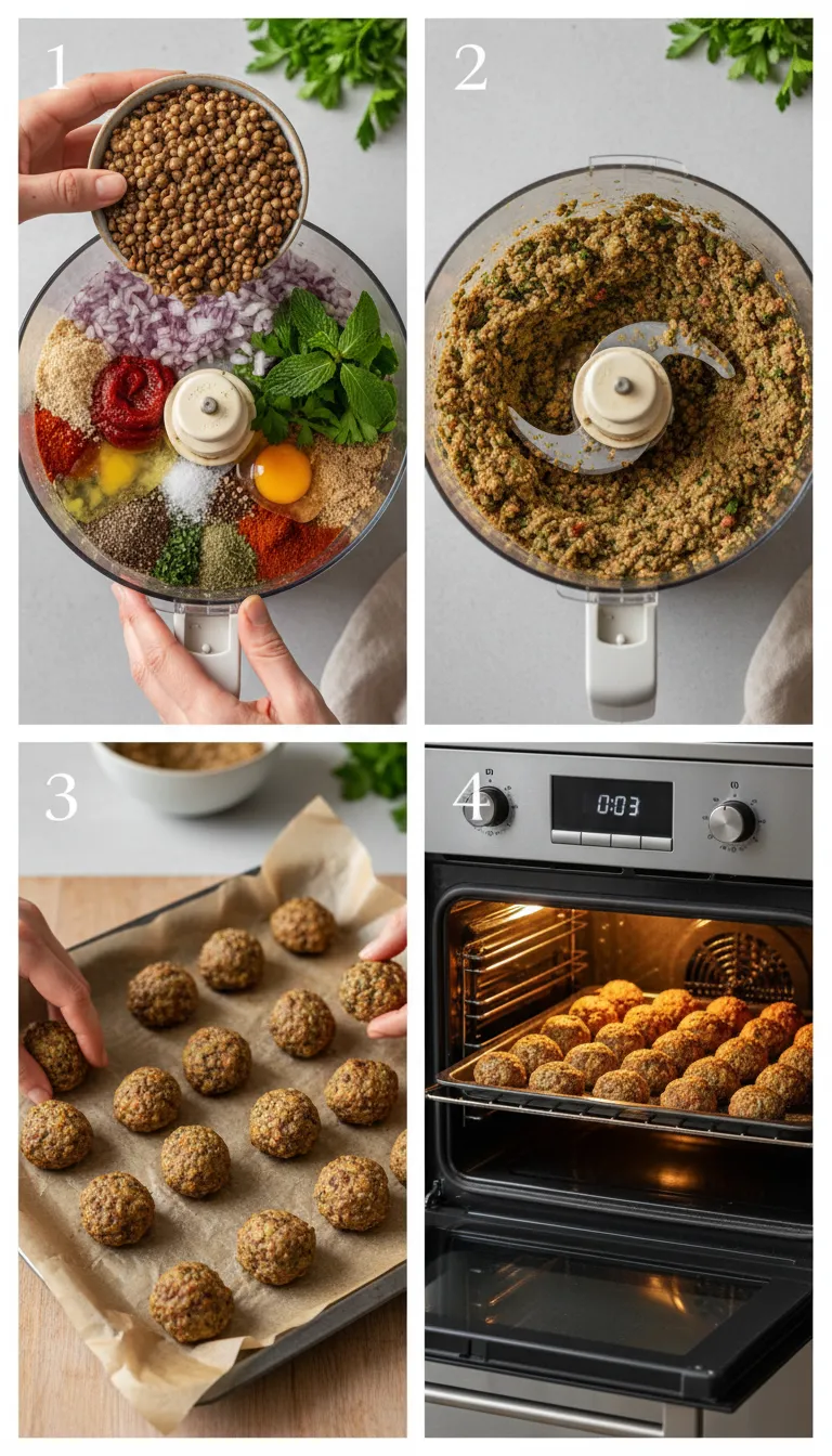 Baked Greek Lentil Meatballs with Tzatziki Step-by-Step