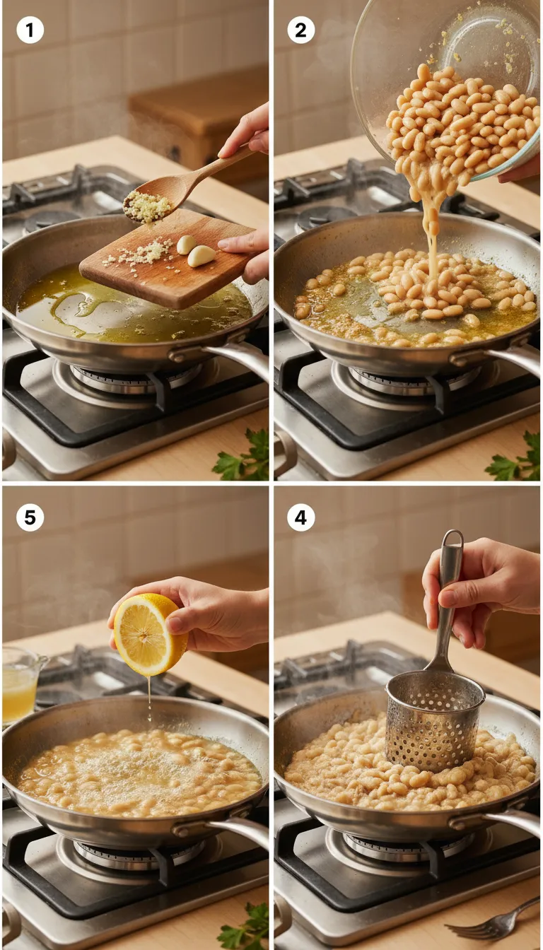 Garlic White Bean Mash Step-by-Step