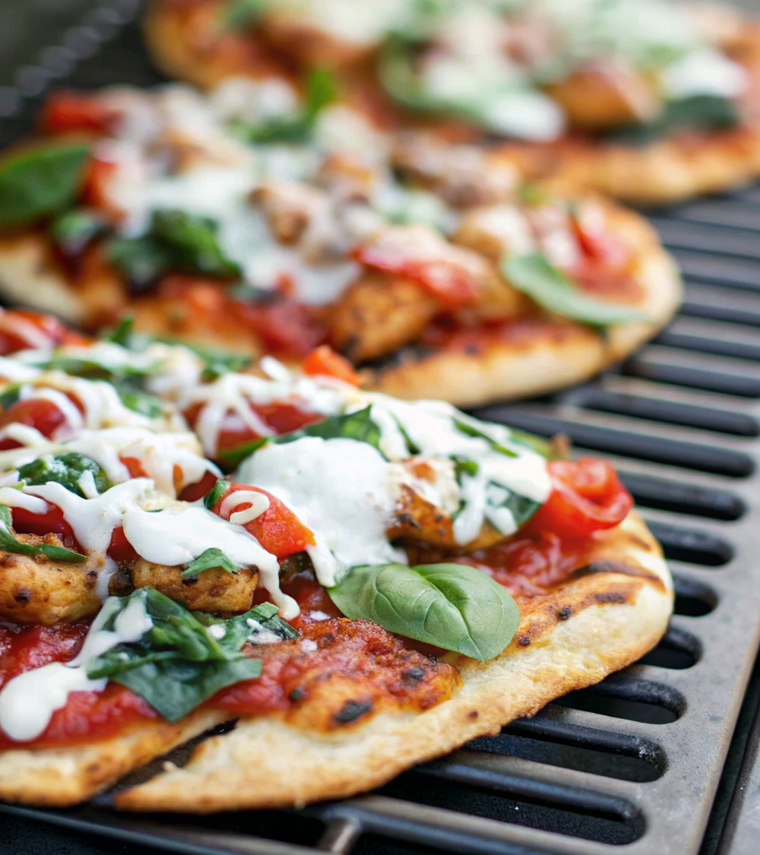 Grilled Chicken Sausage, Spinach, and Mozzarella Pizza