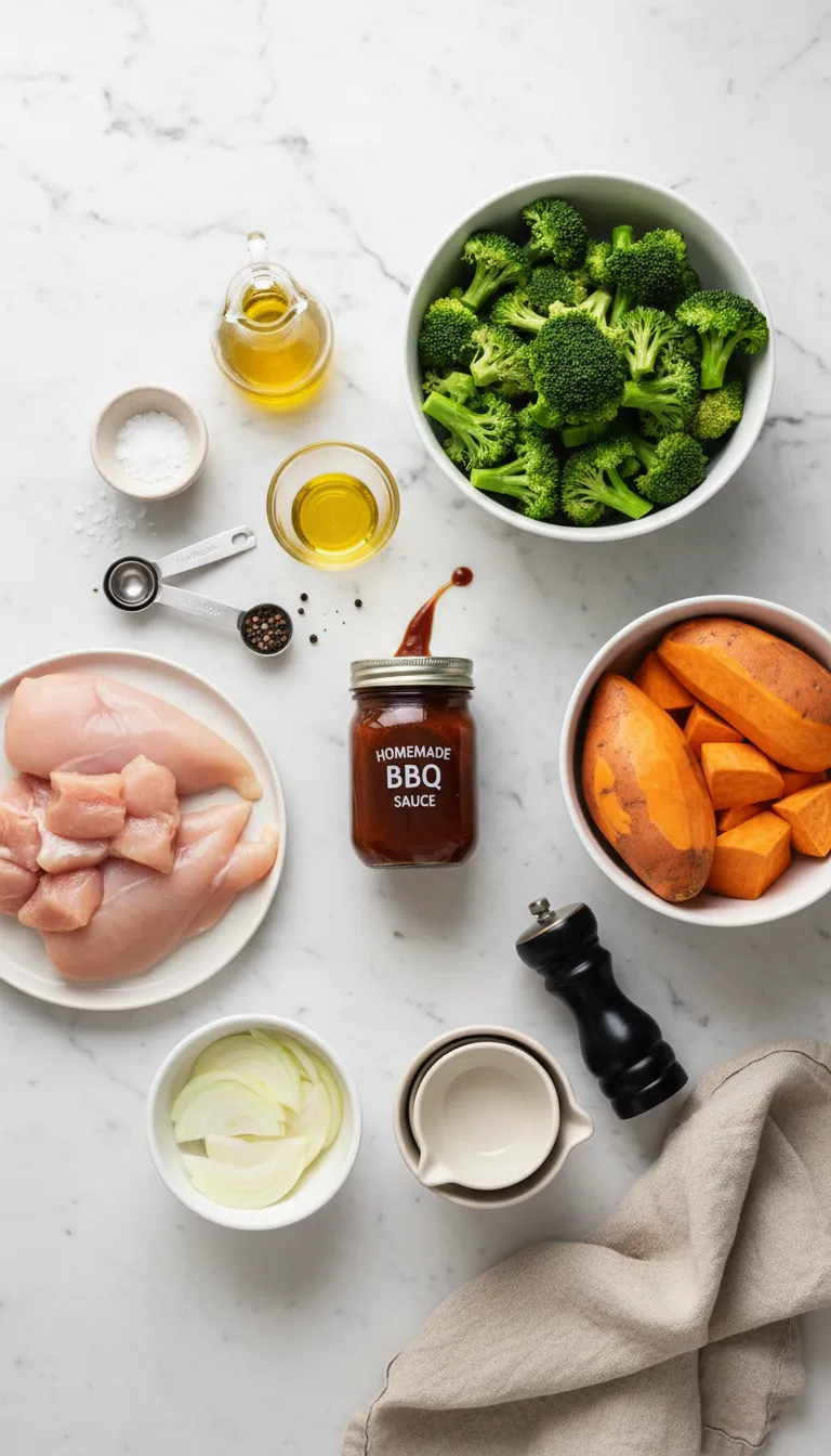BBQ Chicken & Roasted Sweet Potato Bowls Ingredients