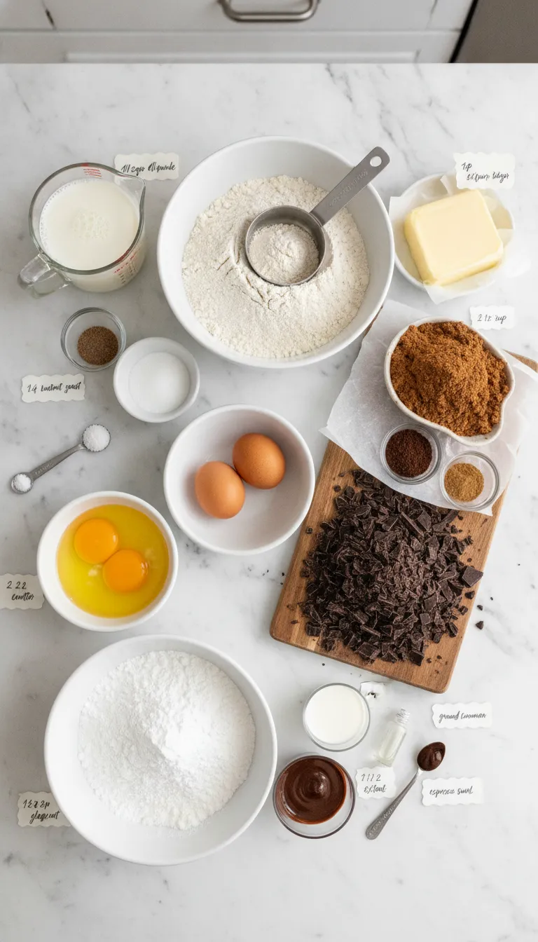 Chocolate Espresso Cinnamon Rolls Ingredients