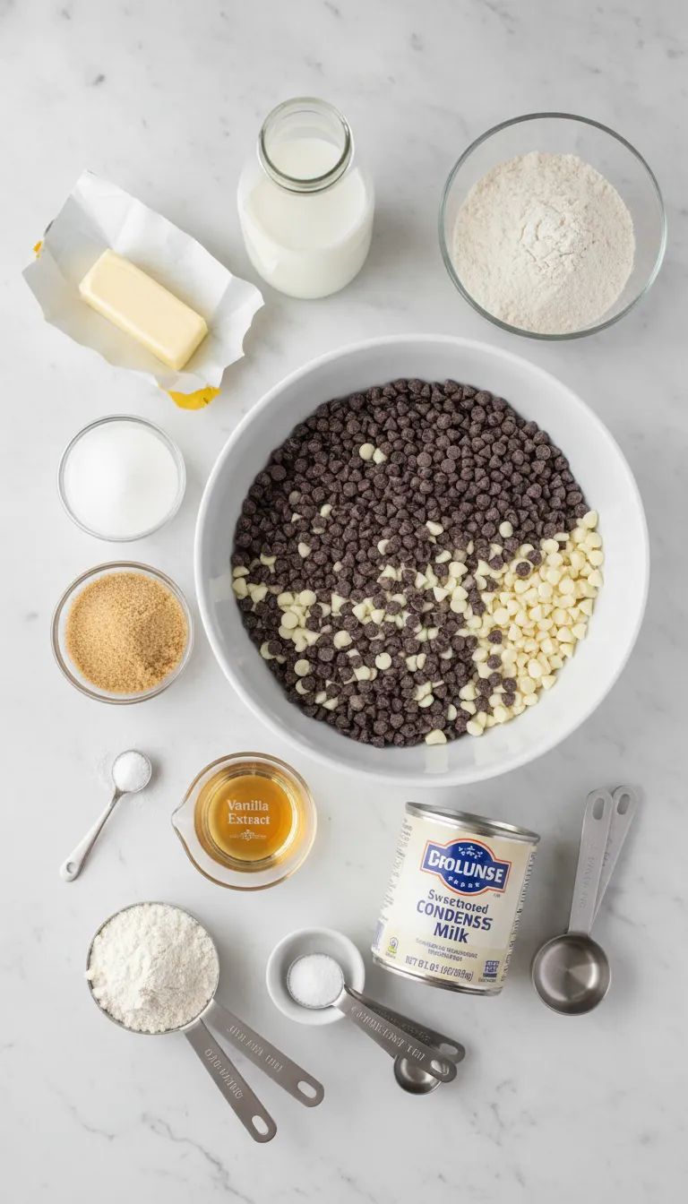 No-Bake Cookie Dough Fudge Ingredients