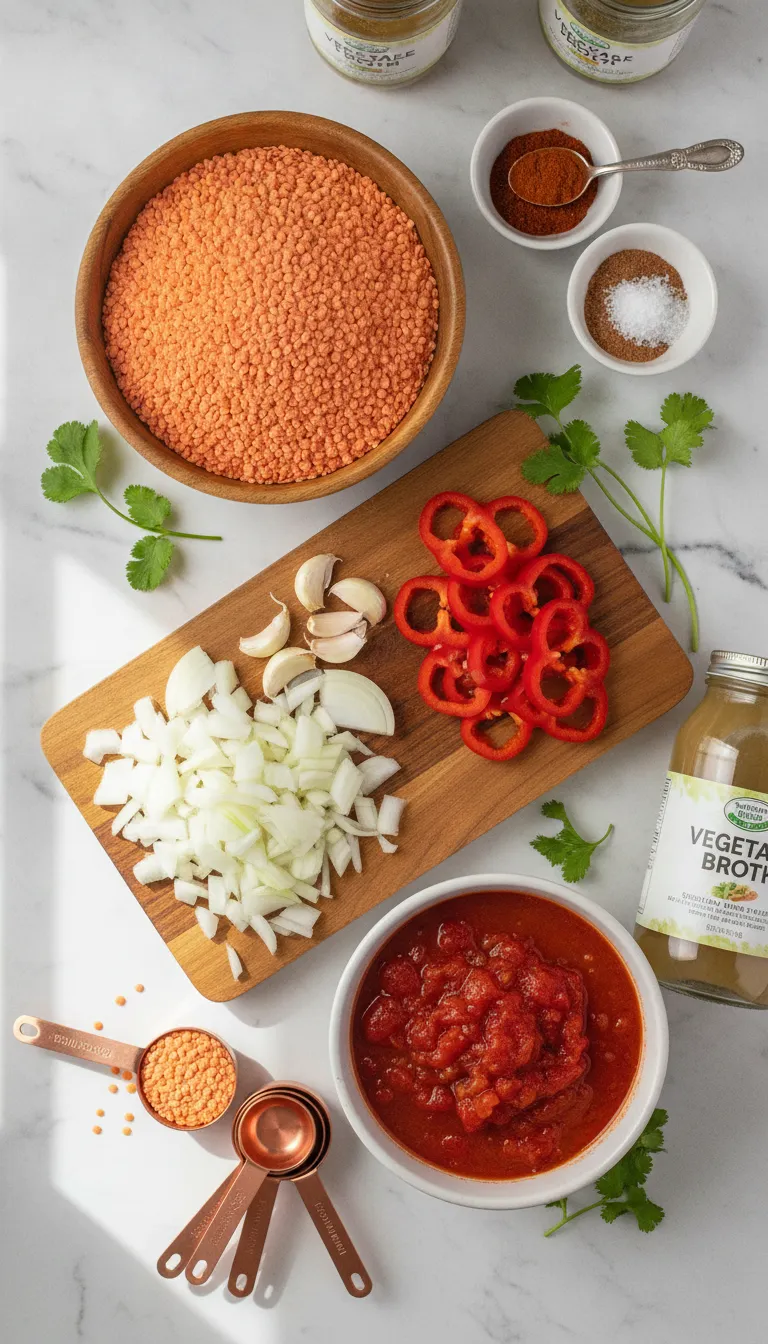Spicy Mexican Red Lentils Ingredients