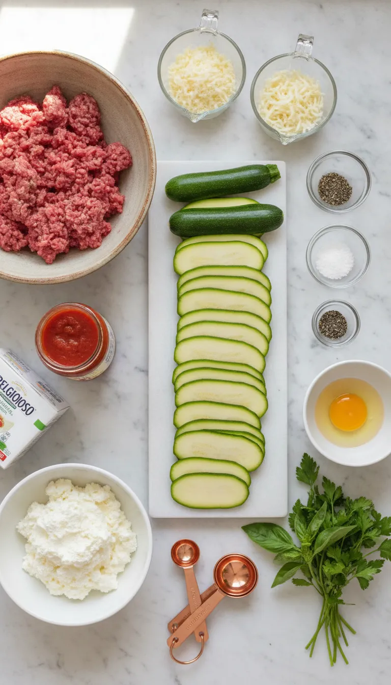 Zucchini Lasagna Ingredients