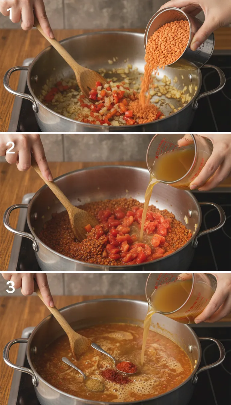 Spicy Mexican Red Lentils Step-by-Step