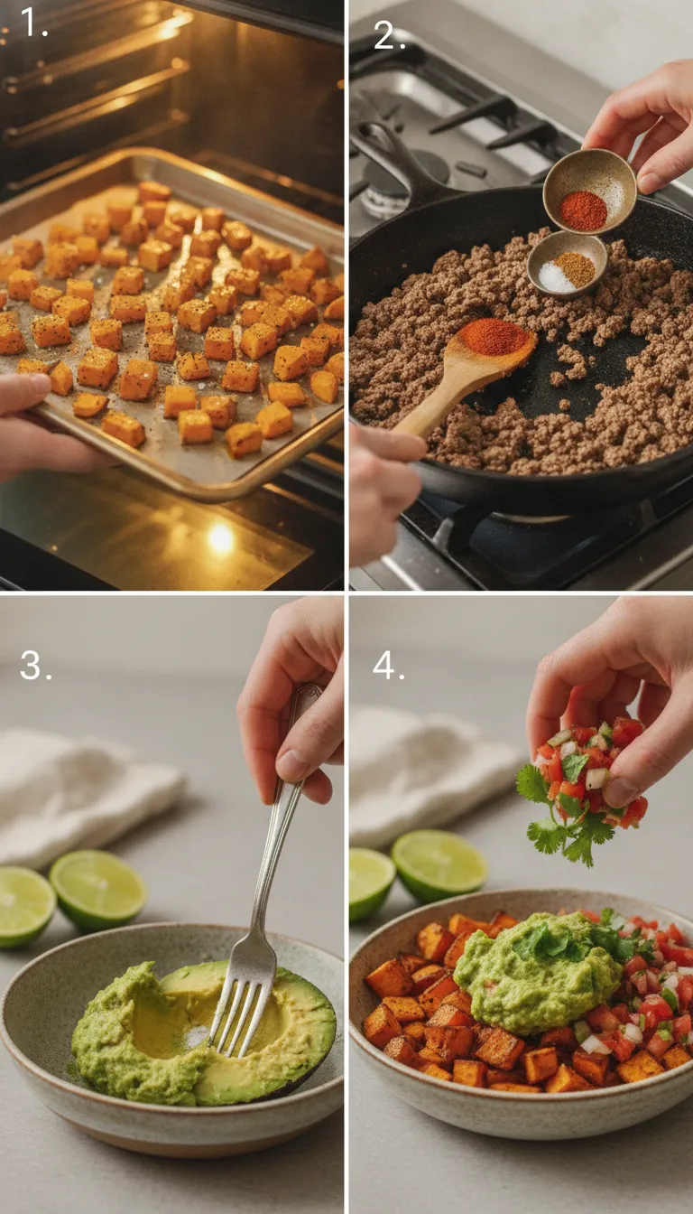 Sweet Potato Taco Bowl Step by Step