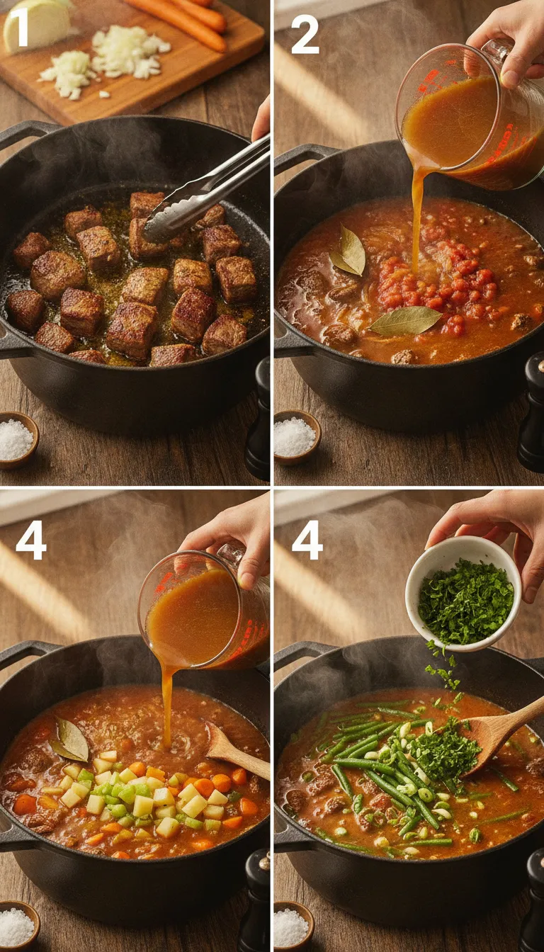 Vegetable Beef Soup Recipe Step by Step