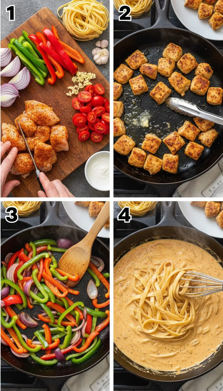 Cajun Chicken Pasta Step-by-Step