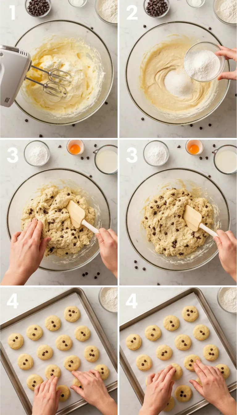 Easy Chocolate Chip Cheesecake Cookies Step by Step