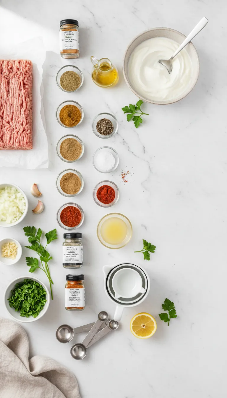Savory Chicken Kofta with Garlic Sauce Ingredients