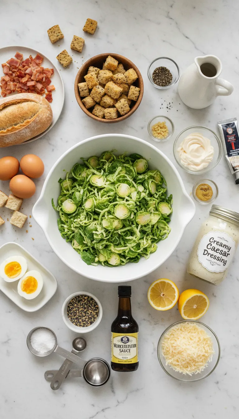 Warm Brussels Sprouts Caesar Salad Ingredients