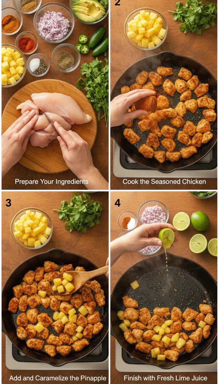 One-Pan Chicken and Pineapple Tacos Step-by-Step