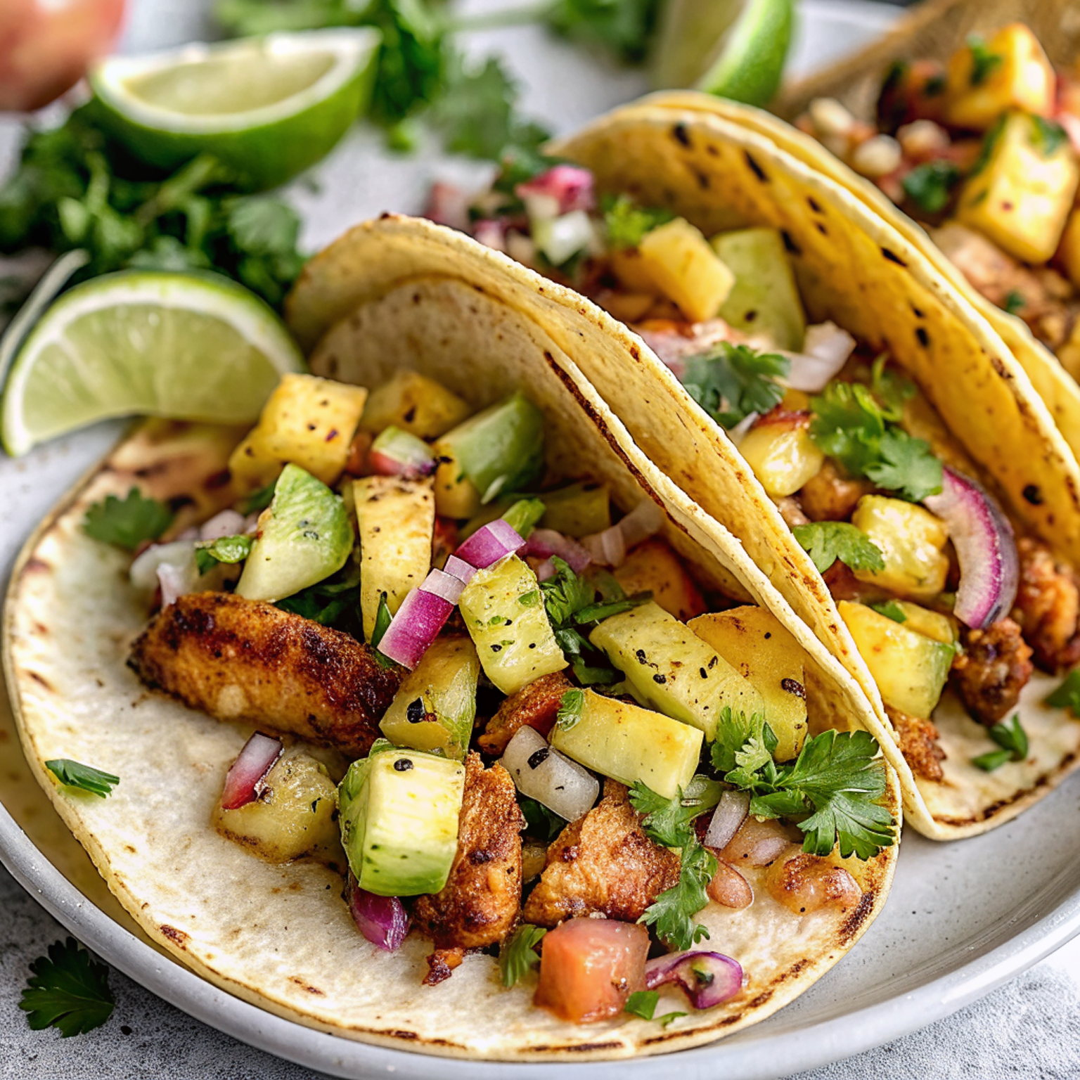 One-Pan Chicken and Pineapple Tacos